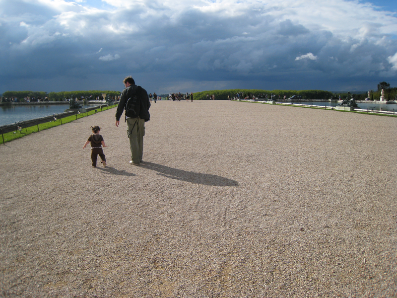 A wide sweeping path in the garden of the Palace of Versailles. Taken on our August, 2007 trip.