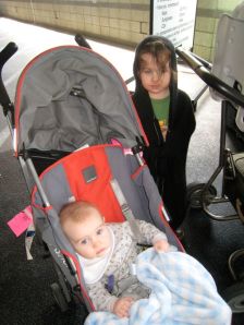 Many children wander in search of posters.